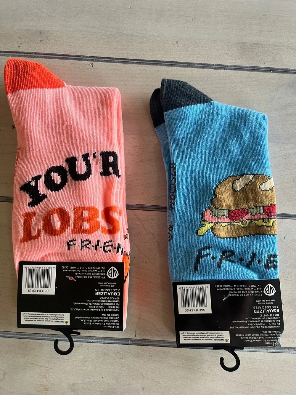 FRIENDS Crew Socks: Joey Doesn’t Share Food or You’re my Lobster - choose 1